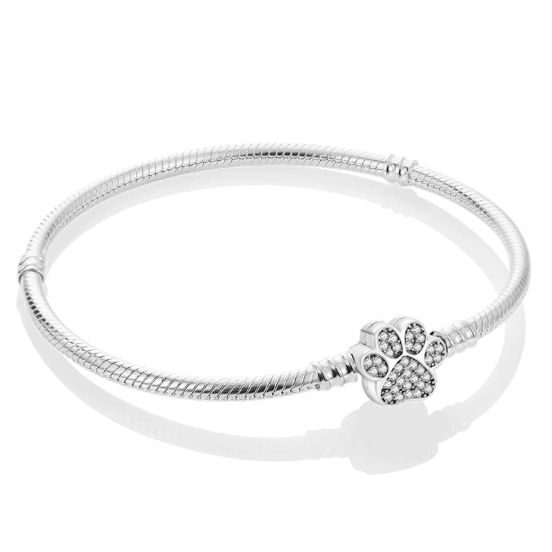 925 Sterling Silver Heart Love Snake Chain Bracelet Infinite Knot Butterfly For Women Fit Original Charms Beads Jewelry Gift
