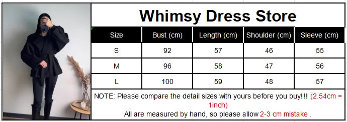 Women Short Wool Blend Trench Coat Lapel Collar Belted Waist Wrap Long Sleeve Loose Overcoat Casual Autumn Winter Lady Jackets