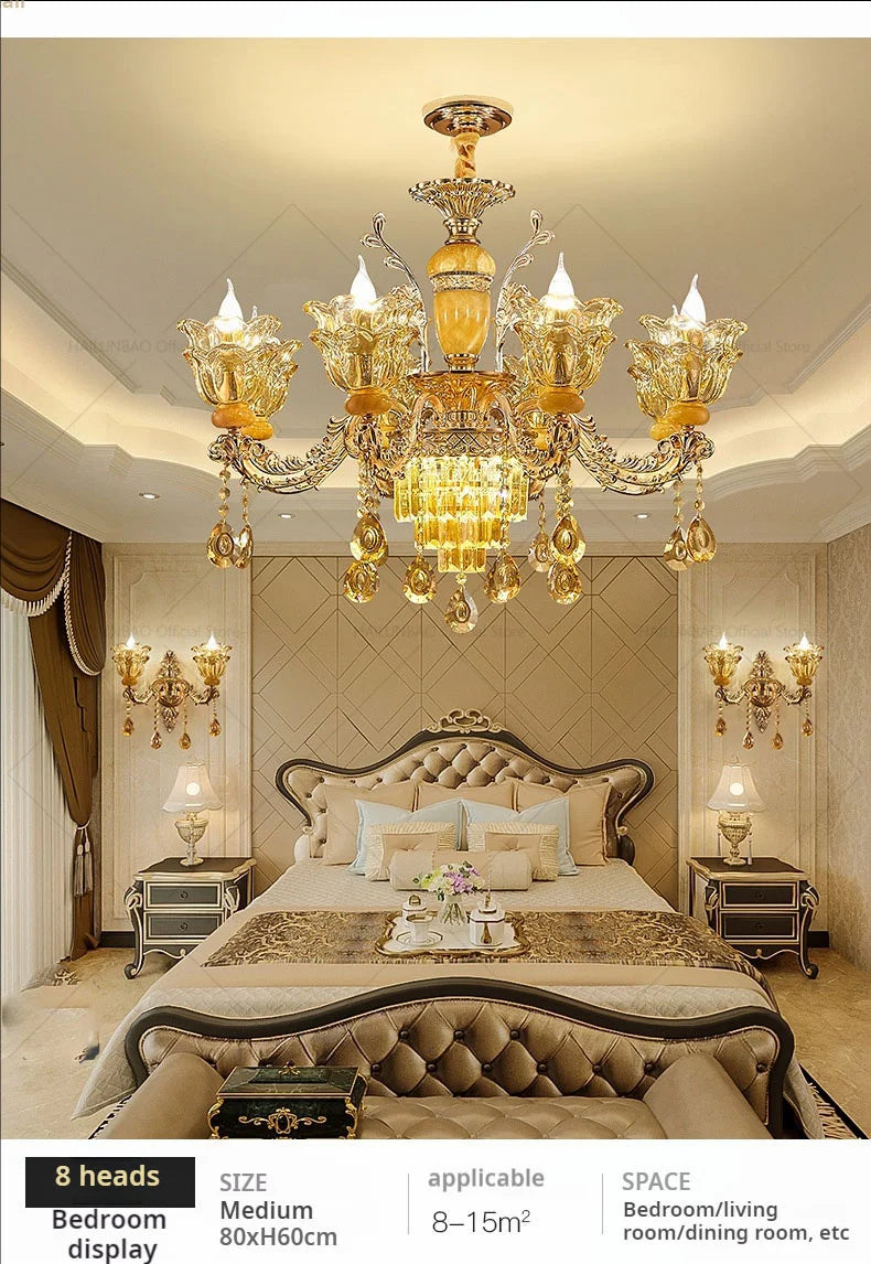 Postmodern Chandelier Living Room Lights European Dining Room Bedroom Home Master Luxury Atmospheric Lamps Villa Crystal Lamps