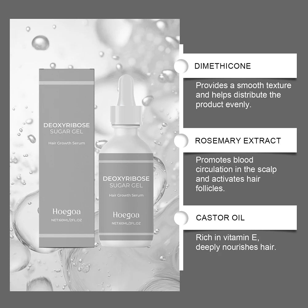 Hair Growth Serum Deoxyribose Sugars Gel Hair Growth Repair Dry Damage Smoothing Strengthen Hair Oil for Men Women Hair Care