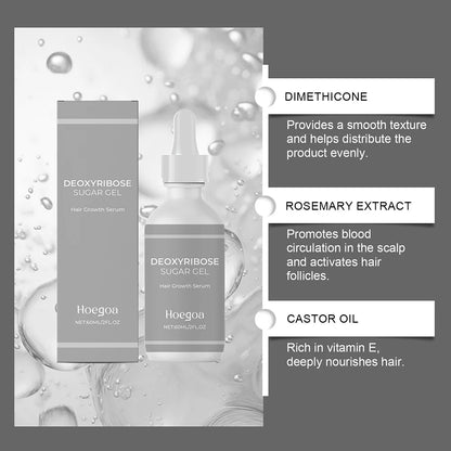 Hair Growth Serum Deoxyribose Sugars Gel Hair Growth Repair Dry Damage Smoothing Strengthen Hair Oil for Men Women Hair Care