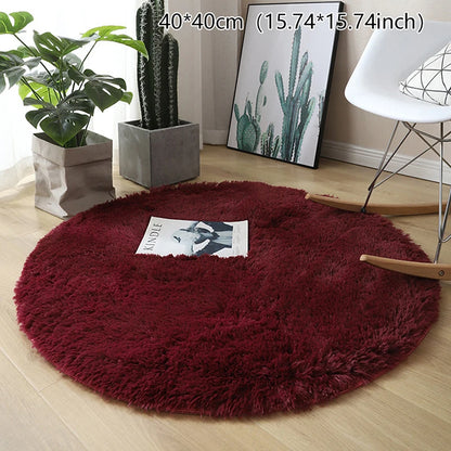 New Fluffy Wool Rug Living Room Carpets Faux Fur Round Mat Kids Room Long Plush Rugs Home Bedroom Decor Shaggy Carpet