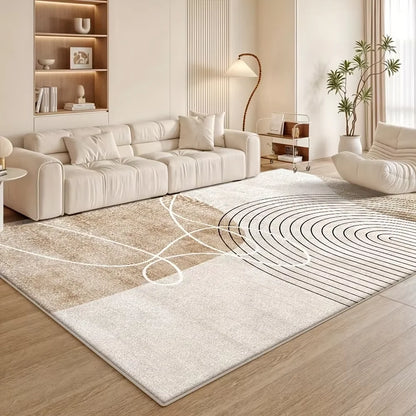 VIKAMA Flannel Carpet Modern Light Luxury Living Room Mat Bedroom Bedside Rug Simple Mat Large Rug Non-slip Washable Home Decor