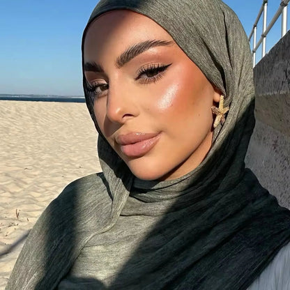 Fashion Crinkle Cotton Royan Hijab Scarf for Muslim Women Islamic Long Soft Shawls Wraps Short Tassel Bufanda Accessories