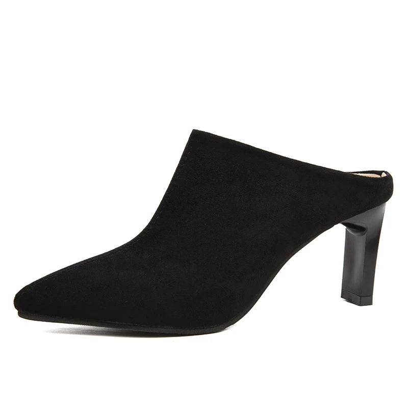 2022 Spring Summer Women Designer Shoes Pointed Toe Mules Slippers Ladies Luxury Brand High Heel Sandals