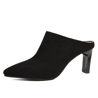 2022 Spring Summer Women Designer Shoes Pointed Toe Mules Slippers Ladies Luxury Brand High Heel Sandals