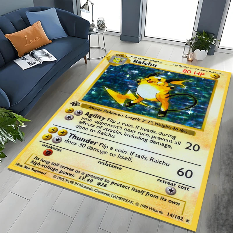 Japanese Anime Pokemon Card Area Carpet for Living Room Home Decor Sofa Table Kids Rug Non-slip Chair Lounge Floor Mat Potdemiel