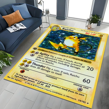 Japanese Anime Pokemon Card Area Carpet for Living Room Home Decor Sofa Table Kids Rug Non-slip Chair Lounge Floor Mat Potdemiel