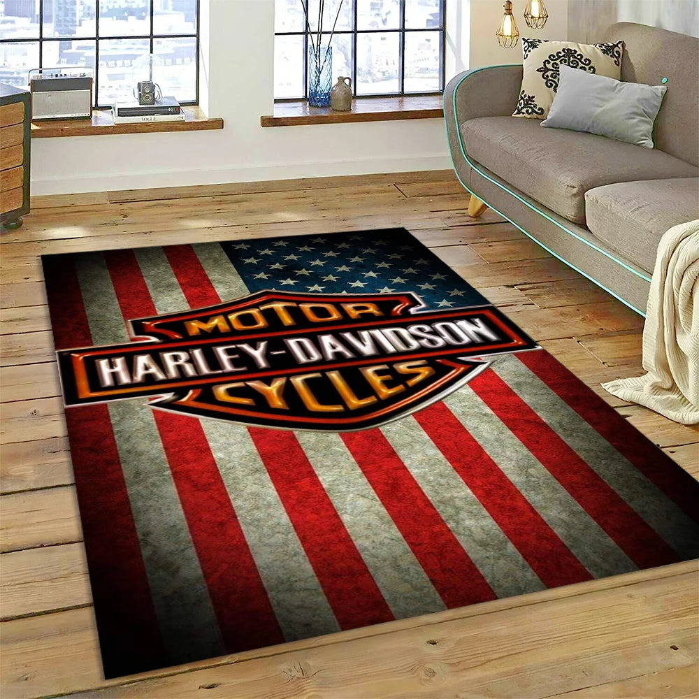 27 Style Harley-y Motorcycle Logo Rug Carpet for Living Room Bedroom Home Decor,floor Mat Non-slip for Sofa Doormat Gift kids