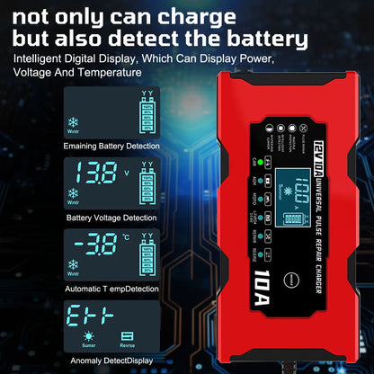 Car Battery Charger Intelligent Smart Battery Charging Universal 12V 10A/6A Fast Power Charging Pulse Repair Tools For SUV Motorcycle Truck RV