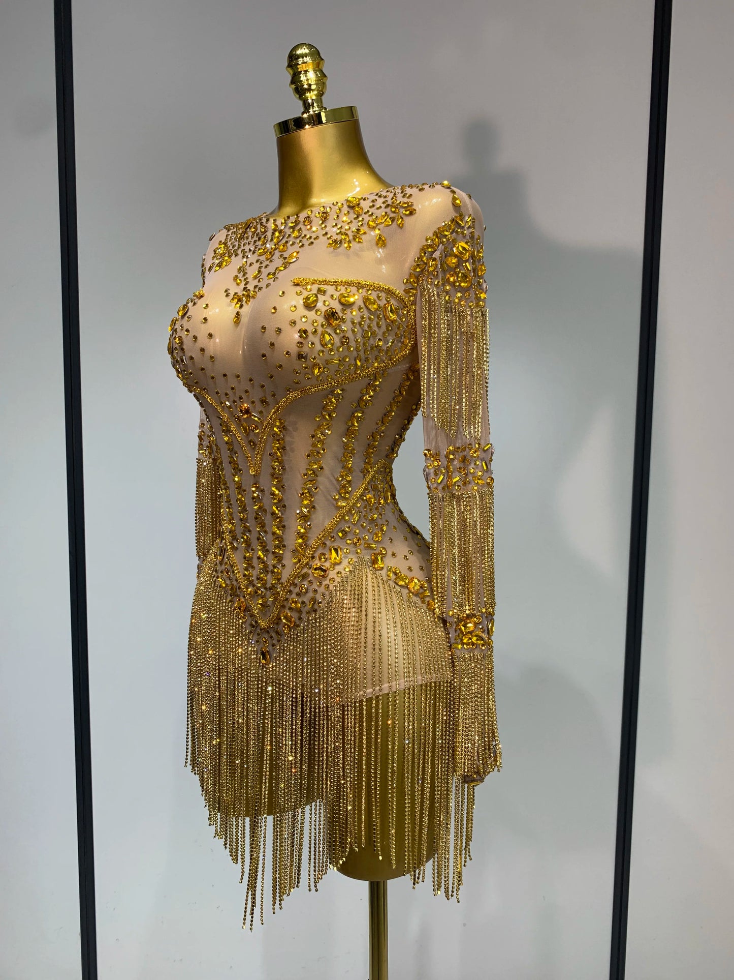 Women Sexy Mesh See Through Performance Dance Nightclub Rompers Singer Stage Outfit Sparkly Rhinestone Bodysuit Birthday Wear
