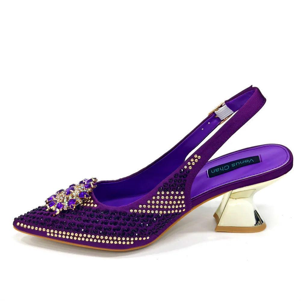 Italian Design Evening Shoes And Bag Paired With Handmade Petal Clutches Pointed Toe High-Heel Shoes For Women Party Shoes