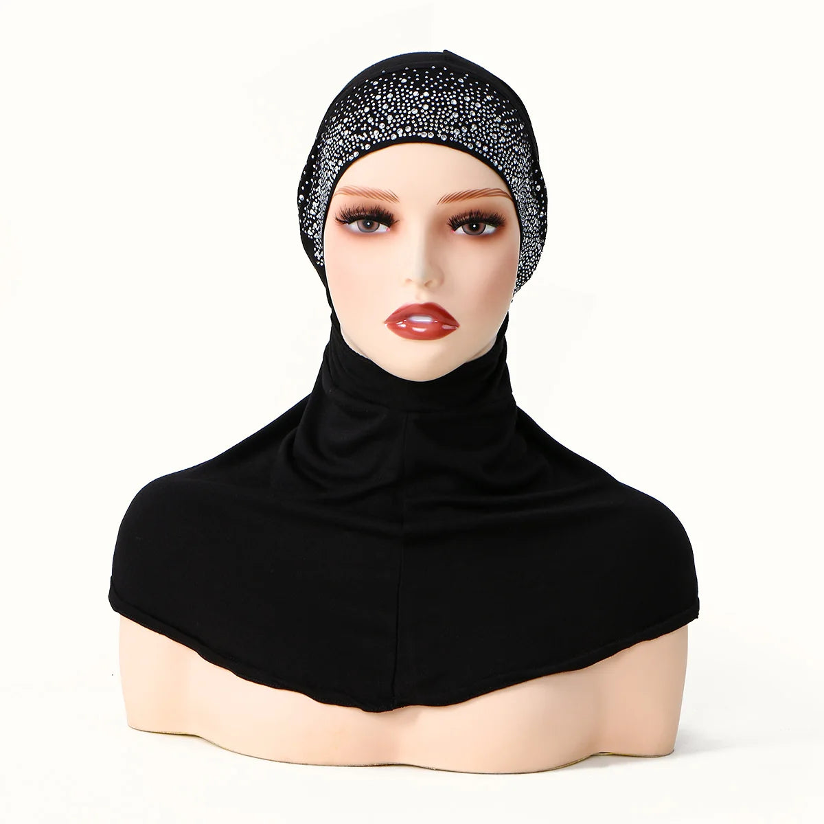 Balaclava Inner Hijabs Women Solid Color Tie Back Elasticity Hijabs Full Cover Head Muslim Soft Cotton Jersey Turban Headscarf