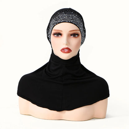 Balaclava Inner Hijabs Women Solid Color Tie Back Elasticity Hijabs Full Cover Head Muslim Soft Cotton Jersey Turban Headscarf