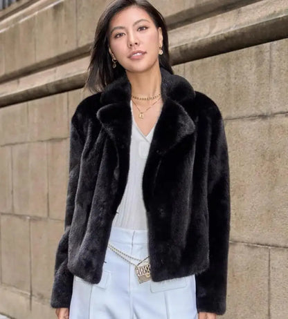 Women's 100% Genuine Mink Fur Jacket Winter Warmth Fashion European Street Style