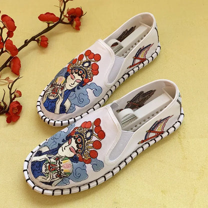Hanfu Shoes for Women Sneakers Men Ethnic Style Embroidery Chinese style Streetwear Fashion Casual Vintage Old Beijing Shoes