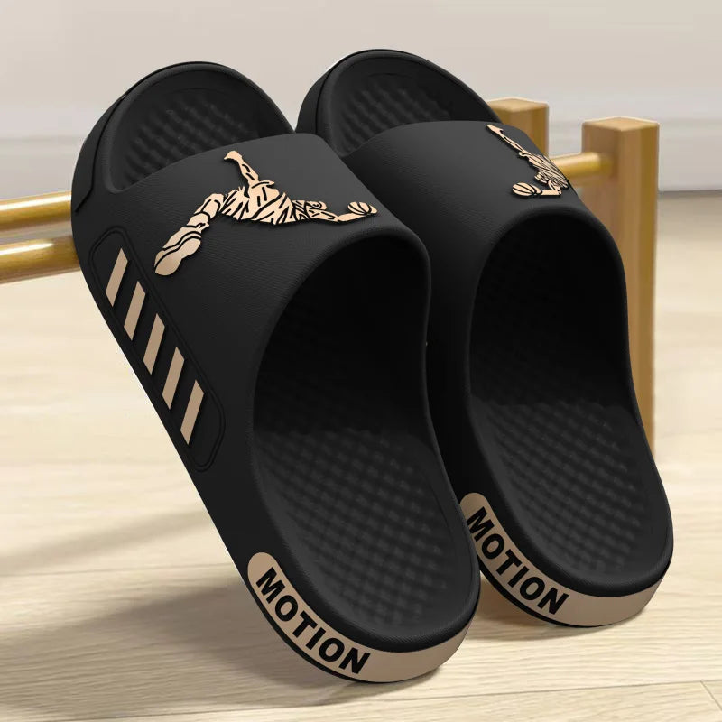 Men's Summer Thong Slippers Thick Bottom Anti-Slip Deodorant EVA Wear-Resistant Breathable Slip-On Sandals
