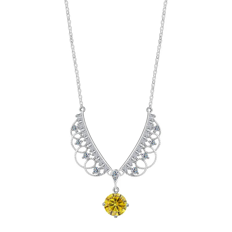 TY 925 Sterling Silver Moissanite Lace Necklace Women D-Color Moissanite Brand Necklace 1Carat Lab Moissanite Luxury Jewelry