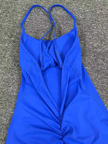 Sports Overalls for Women Sportswear Flared Jumpsuit Woman Padding Jumpsuits Gym Combinaison Femme Coffee Gray Navy Blue Red