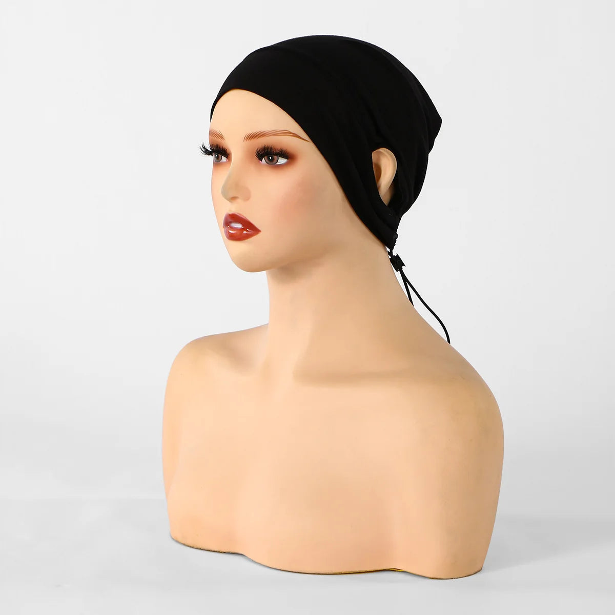 Jersey Cotton Muslim Women Under Hijab Cap With Ear Hole Inner Hijab Cap Round Forehead Underscarf Bonnet Femme Musulman