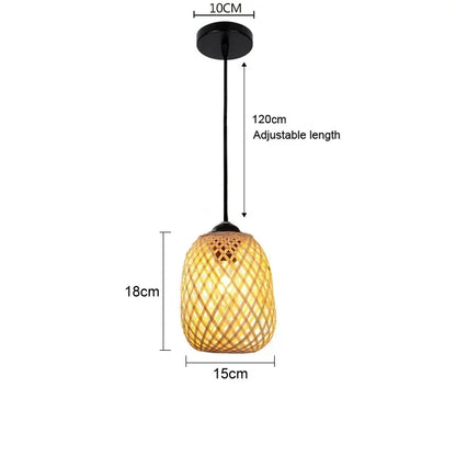 2025 Newest Bamboo Pendant Lamps Ceiling Lights Rattan Wicker Lustre Hand Knit Braiding Suspended Home Dining Braided Decor Hot