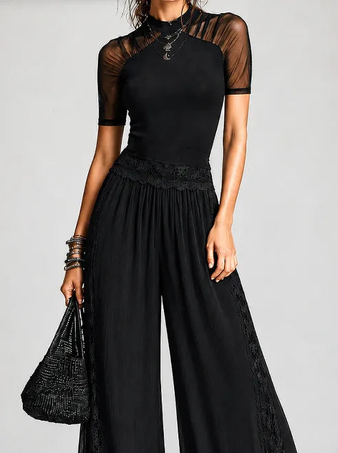 Solid Color Women Jumpsuits For Summer Autumn Short Sleeve Loose Fashion Streetwear Overalls Wide Leg Pants Trousers 2026