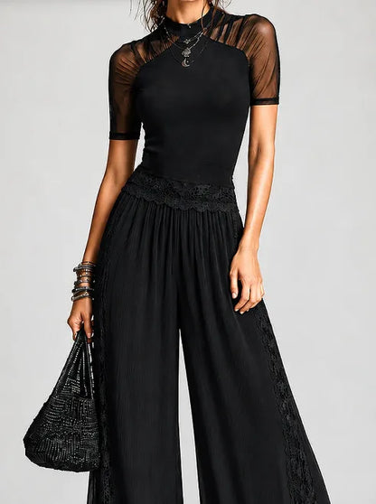 Solid Color Women Jumpsuits For Summer Autumn Short Sleeve Loose Fashion Streetwear Overalls Wide Leg Pants Trousers 2026