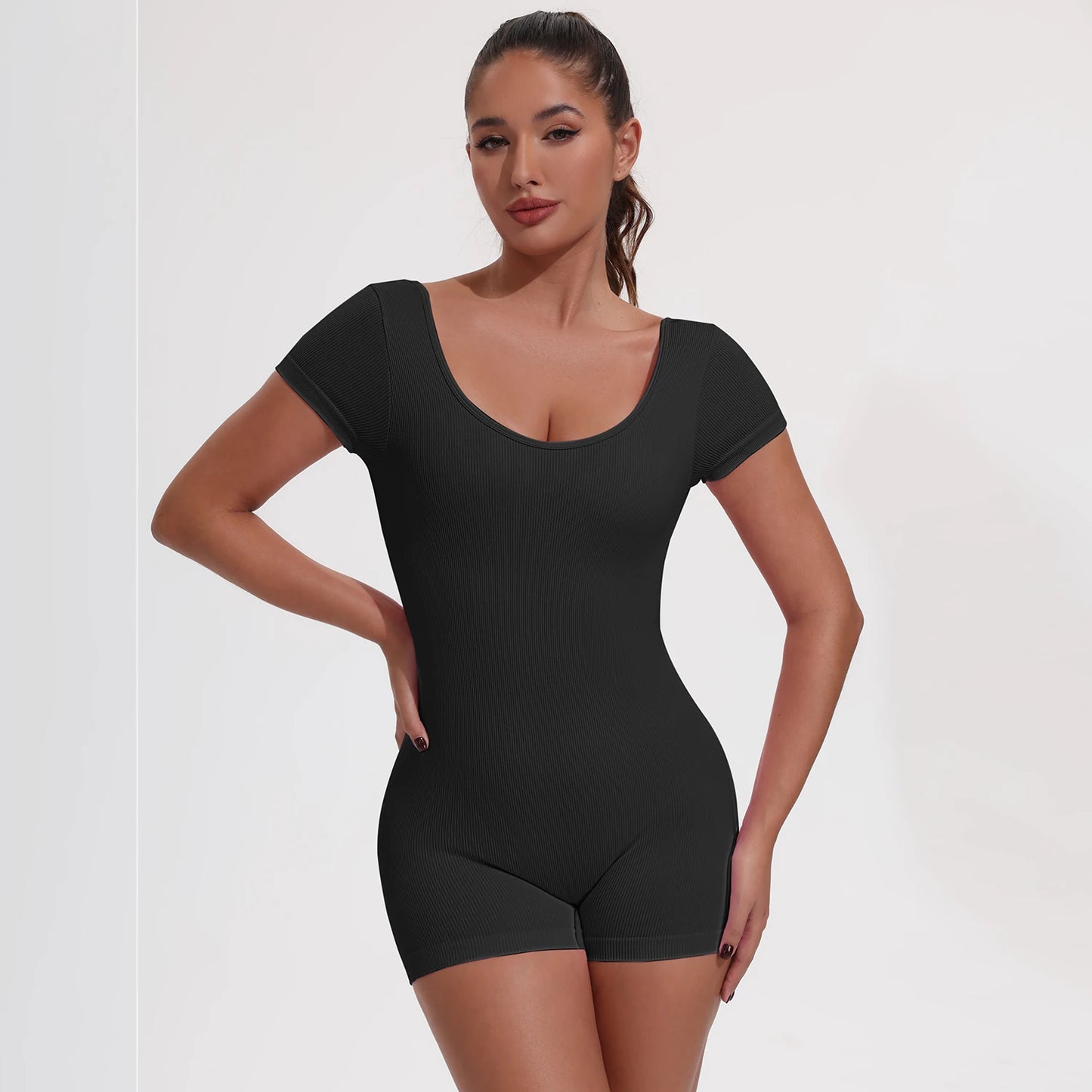 Summer Sexy Backless Sports Overalls Women Gym Rompers Sportswear Breathable Bodysuits One-Piece Suit Short Yoga Jumpsuits