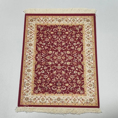 Woven flower Persian carpet small coaster wholesale merchants cheap mouse pad desk mat retro style rubber non-slip computer mats