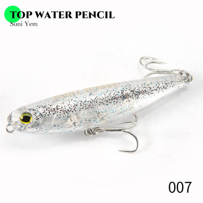 Hunthouse Top Water Pencil Fishing Lure Walk The Dog 60mm 6.4g Artificial Baits Stickbait Fishing Tackle For Pike Bass LW536