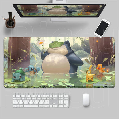 P-pokemon Bulbasaur Mouse Mats Rubber Mousepad Large Anime Gaming Accessories Pad Kawaii Carpet Cabinet Keyboard Office Deskmat