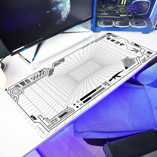 Perspective Grid Desk Mat Gaming Mouse Pad XXL Desktop Keyboard matsGame Anti-slip Desk Mat Computer Accessories Long playmat