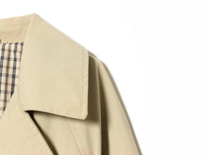 ETJ 2026 Women Casual Trench Coat Short Style Drawstring Waist Jacket Fashion Office Lady Spring Autumn Coat