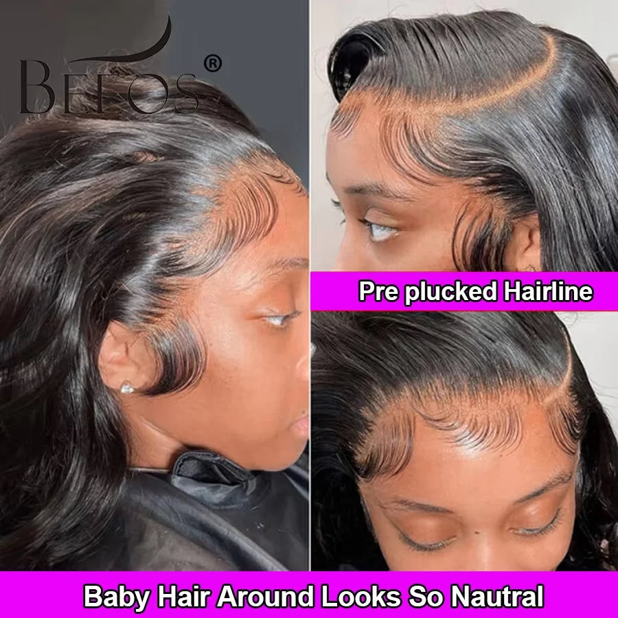 Ultra Fitted Glueless 250% 13x6 Real HD Lace Front Wigs Pre plucked Body Wave 13x4 HD Full Frontal Human Hair Wig For Women 30in