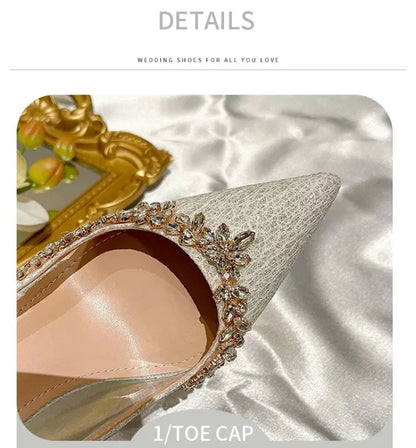 Luxury Designer Women Shoes Exquisite Rhinestone High Heeled Sandals for Woman Elegant French Style Casual Shoes Sandalias Mujer