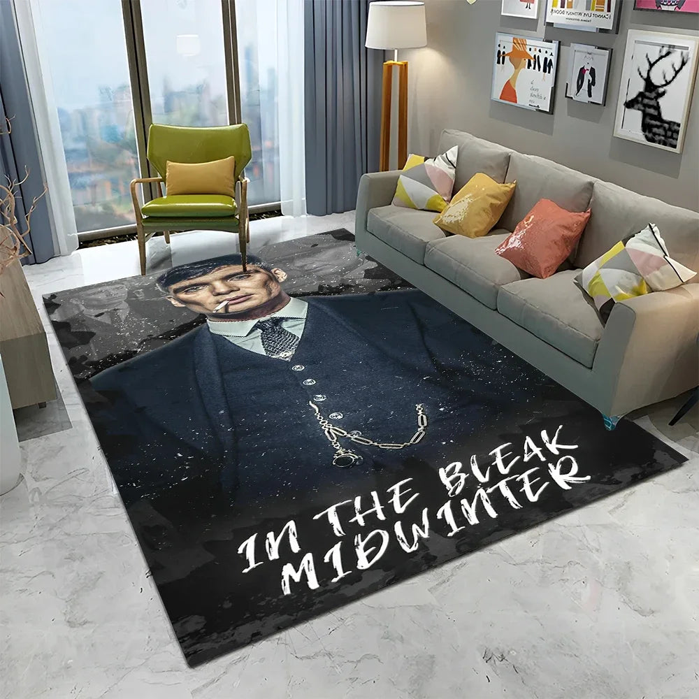 HD Tommy Shelby 3D P-Peaky Blinders Carpet Rug for Home Living Room Bedroom Sofa Doormat Decor,kids Area Rug Non-slip Floor Mat