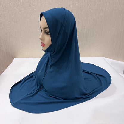 H124 Adults high quality big size muslim hijab scarf with chin part islamic headscarf hats armia pull on headwrap turban caps