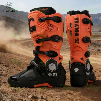 New JG WOLVES Off-road Motorcycle Riding Shoes, Active Axis Off-road Boots, High Boots, Men's Anti Fall Riding Equipment