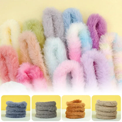 1m Plush Rabbit Hair Twisting Rod Color Fur Ribbon Tapes Rod DIY Gift Plush Twist Wire Stick Dog Toy Handmade Sewing Accessories