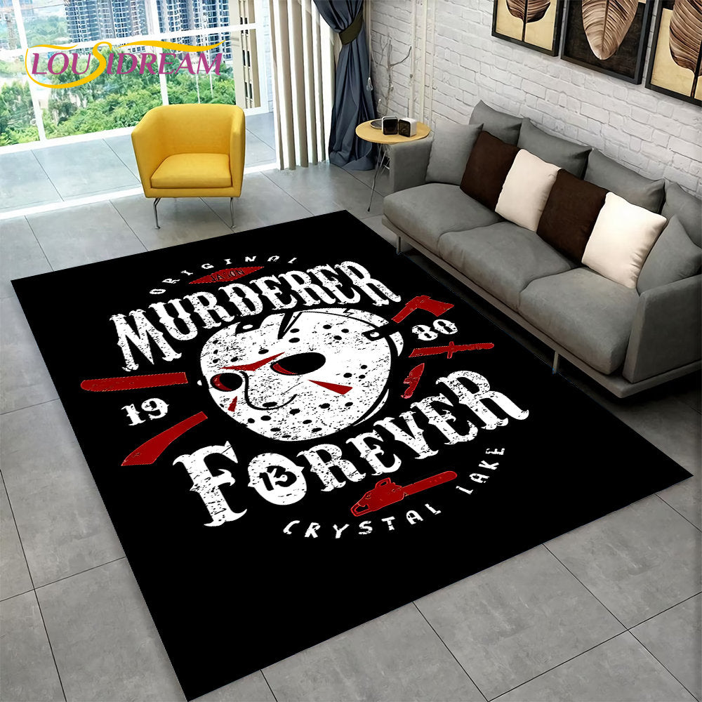 Horror Movie Character Chucky Saw Cartoon Area Rug,Carpet Rug for Living Room Bedroom Sofa Doormat Decoration Non-slip Floor Mat