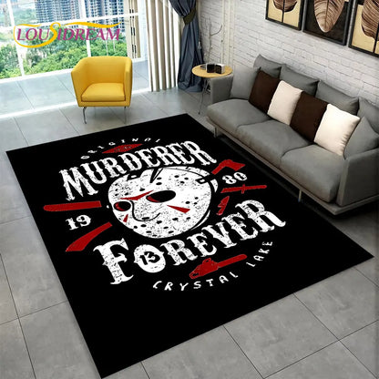 Horror Movie Character Chucky Saw Cartoon Area Rug,Carpet Rug for Living Room Bedroom Sofa Doormat Decoration Non-slip Floor Mat