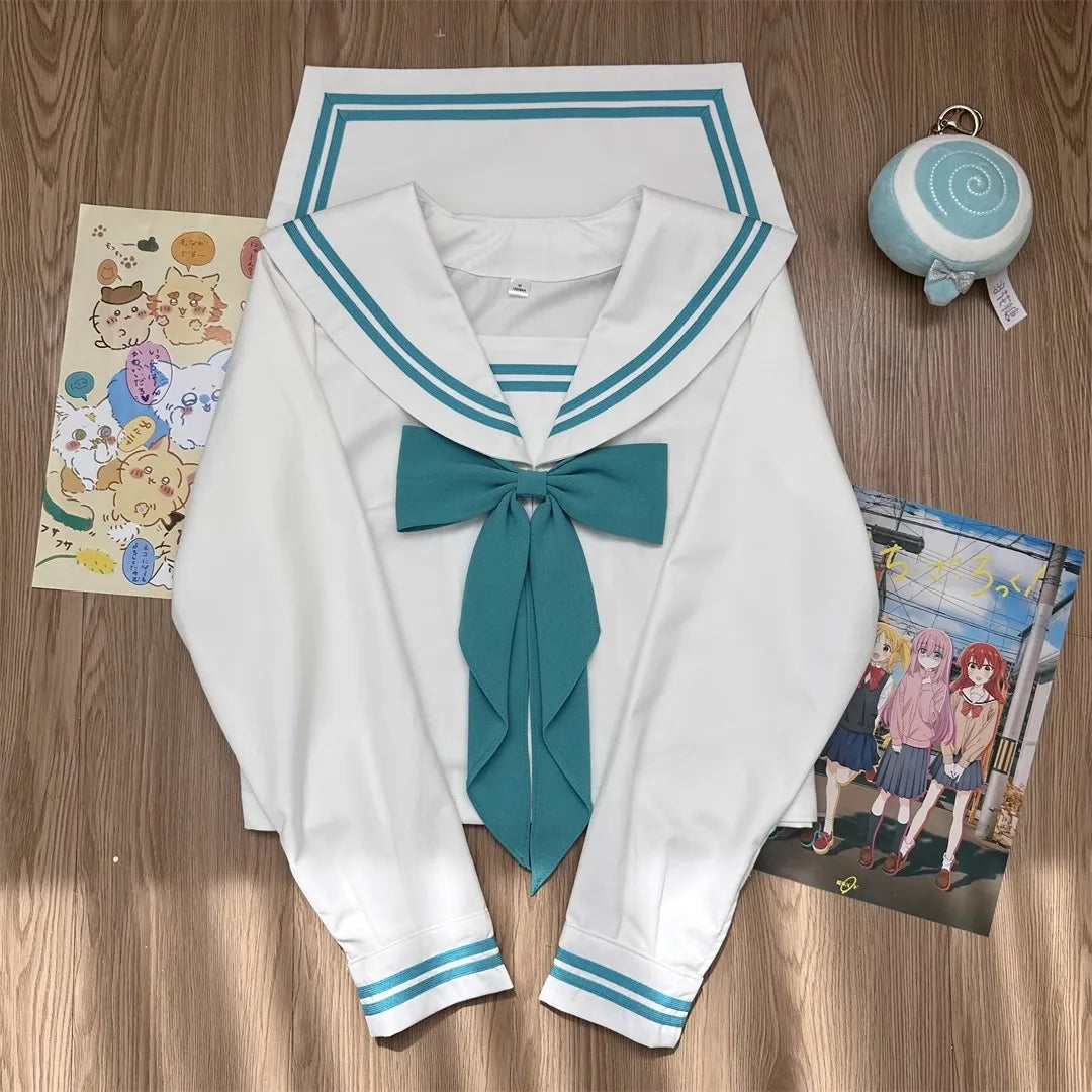 Student Clothes Sailor Outfit White Pink Japanese School Jk Uniform Sailor Fuku Korean Women's High School Girls Seifuku