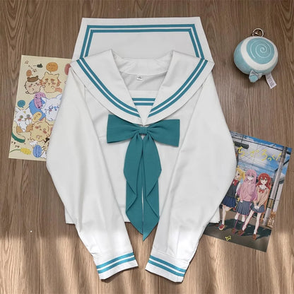 Student Clothes Sailor Outfit White Pink Japanese School Jk Uniform Sailor Fuku Korean Women's High School Girls Seifuku