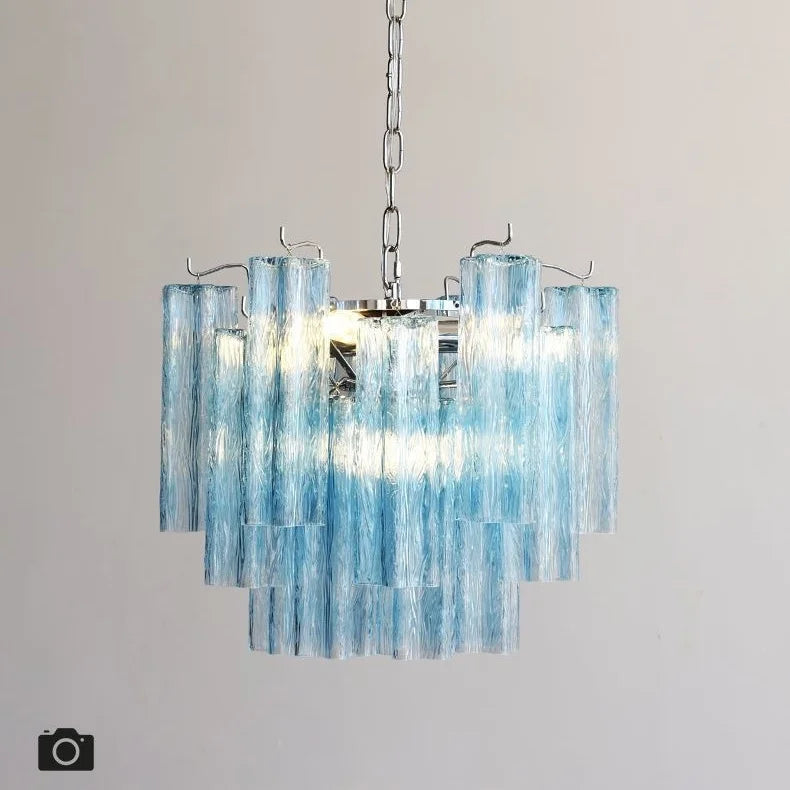 Designer Murano Ceiling Chandeliers Pink Colorful Glass LED Hanging Pendant Lights for Living Dining Room Bar Villa Art Lighting