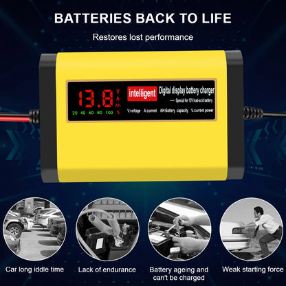 Car Battery Charger Intelligent Smart Battery Charging Pulse Repair Tools Auto Accessories For SUV Motorcycle Truck RV Universal