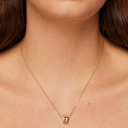 Fashion Light Luxury Diamond Double Circle Small Waist Pendant Fashion All-match Collarbone Chain Women Necklace Jewelry