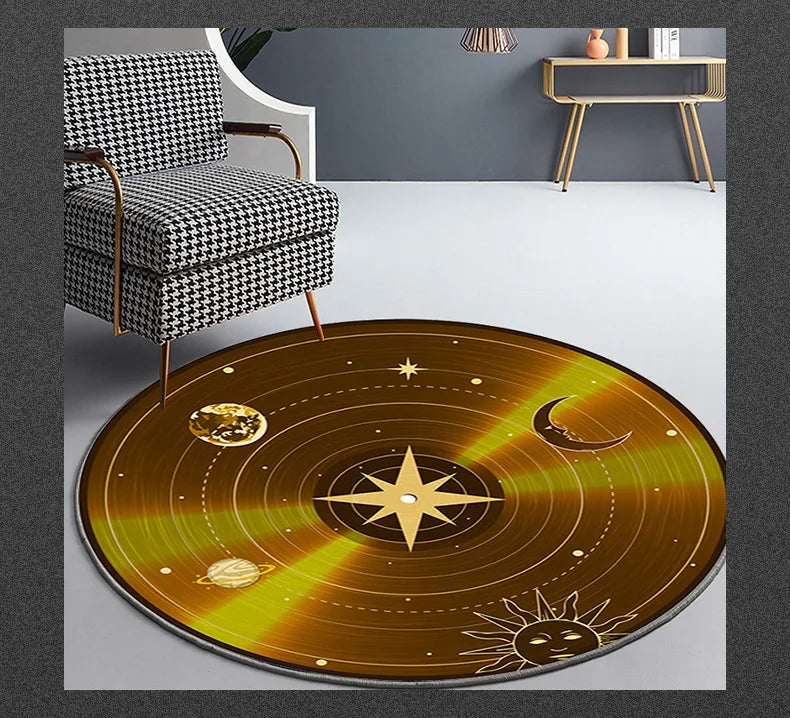 Round game machine rug living room bedroom computer chair floor mat hanging basket mat gaming video game room decorative carpet