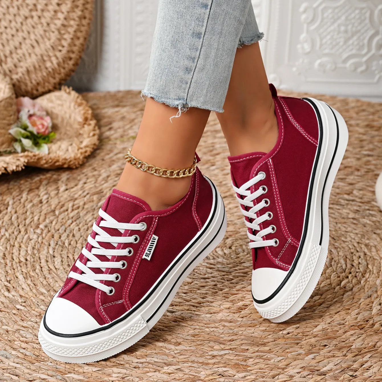Fashion Candy Color New Casual Women's Sneakers 2026 New Solid Color Comfortable Thick Soled Shoes for Women Tênis Feminino