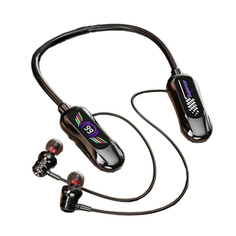 Wireless Magnetic Sport Neckband Bluetooth 5.4 Neck-hanging TWS Headphones Music Earphones With Mic Stereo For All Smartphones