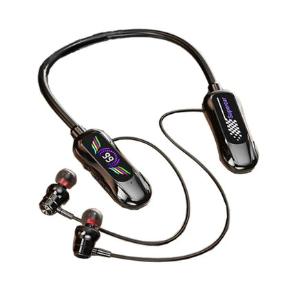 Wireless Magnetic Sport Neckband Bluetooth 5.4 Neck-hanging TWS Headphones Music Earphones With Mic Stereo For All Smartphones